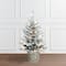 3ft. Pre-Lit Potted Flocked Artificial Christmas Tree, White LED Lights